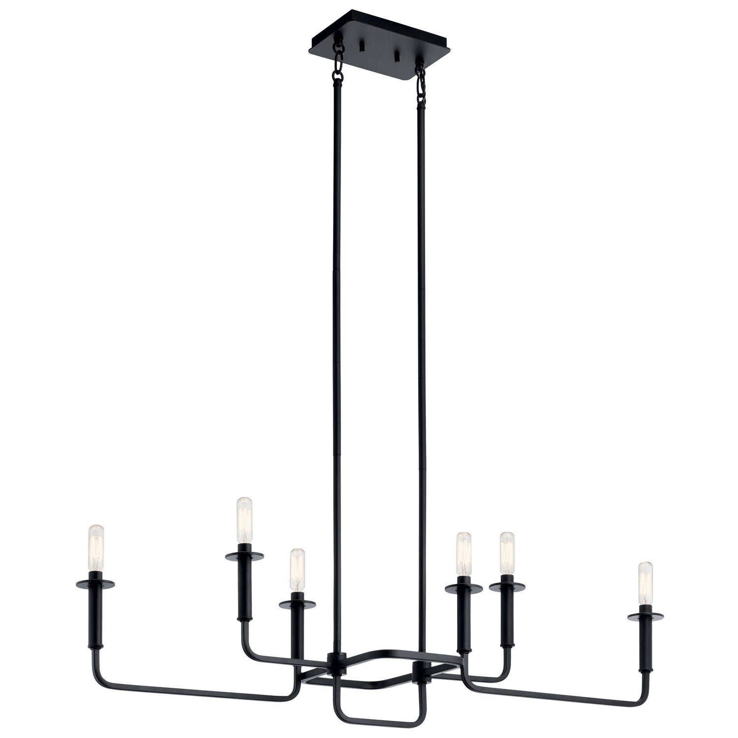 Kichler - 43362BK - Six Light Linear Chandelier - Alden - Black