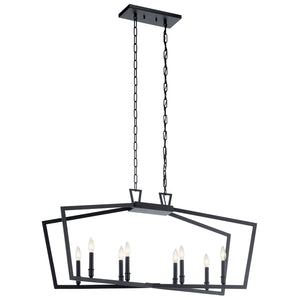 Kichler - 43494BK - Eight Light Linear Chandelier - Abbotswell - Black