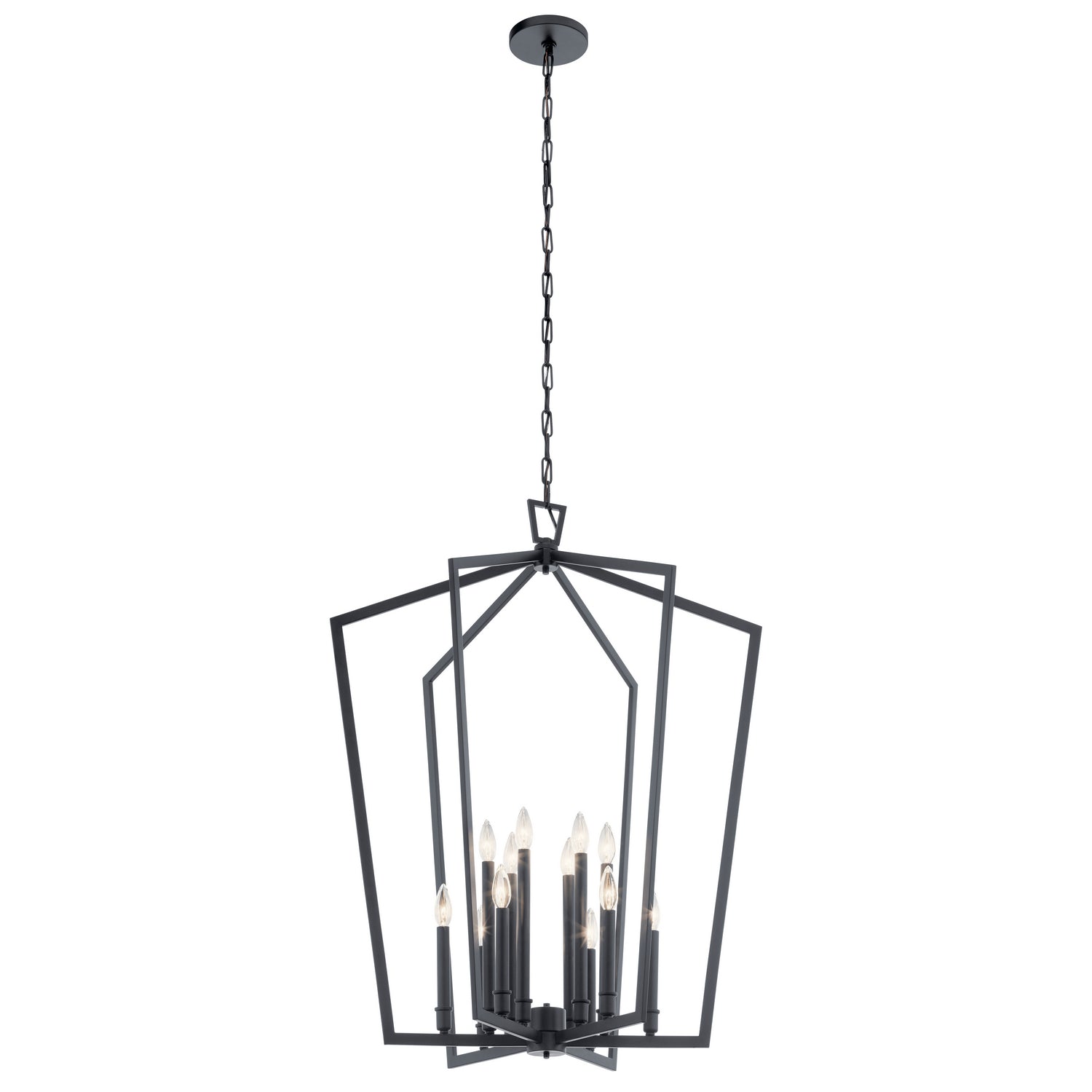 Kichler - 43496BK - 12 Light Foyer Pendant - Abbotswell - Black