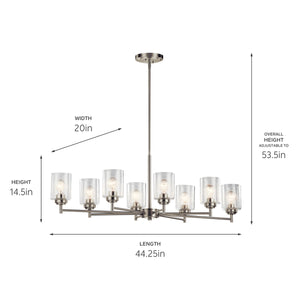 Kichler - 44035NI - Eight Light Chandelier - Winslow - Brushed Nickel