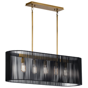 Kichler - 44168BK - Five Light Linear Chandelier - Linara - Black