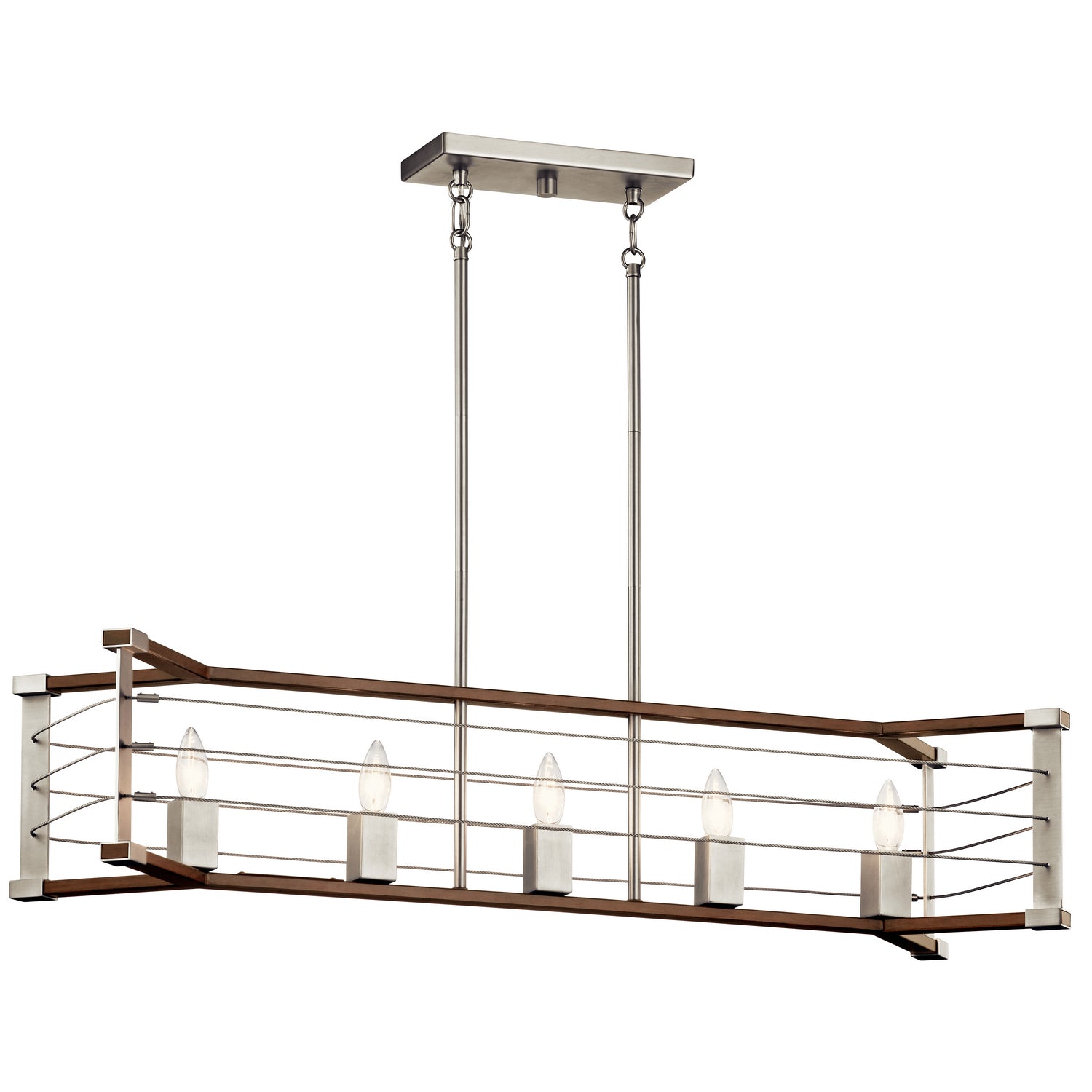 Kichler - 44250NI - Five Light Linear Chandelier - Lente - Brushed Nickel