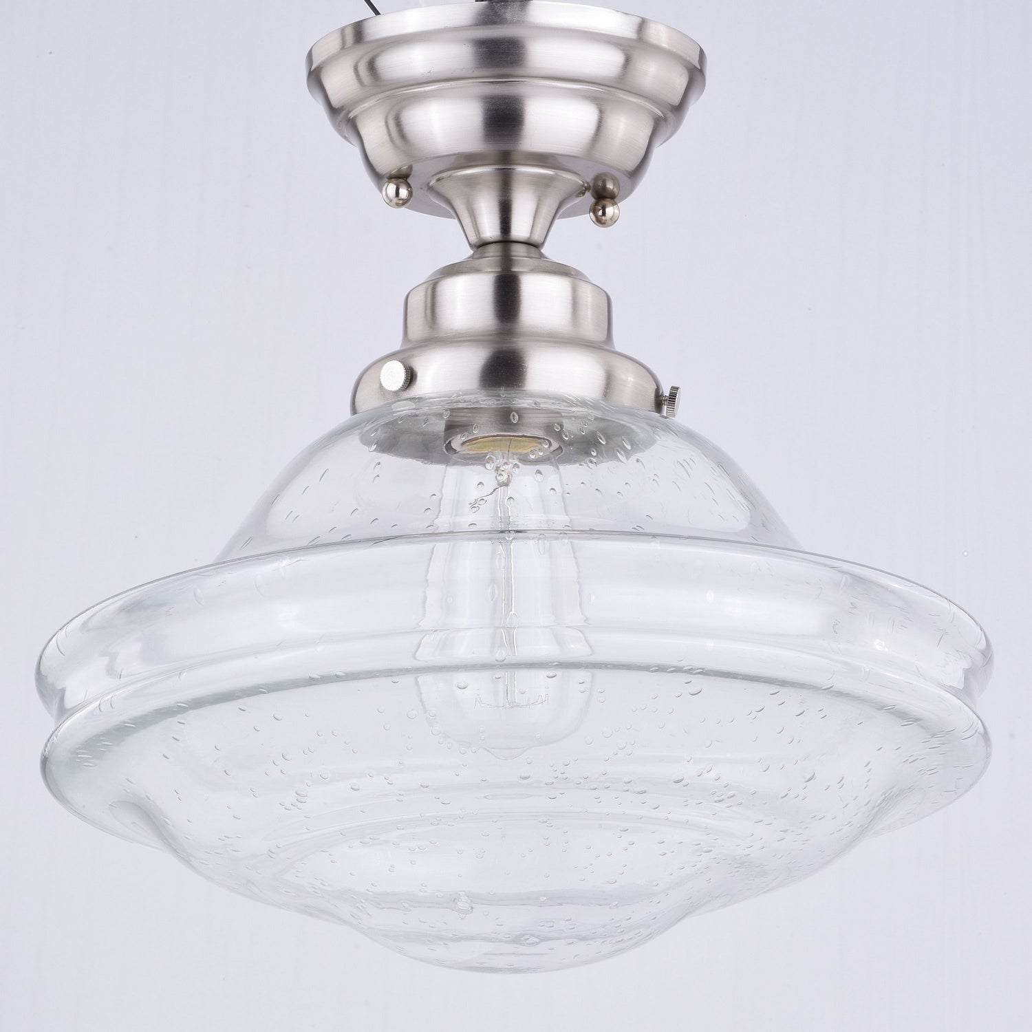 Vaxcel - C0197 - One Light Semi Flush Mount - Huntley - Satin Nickel