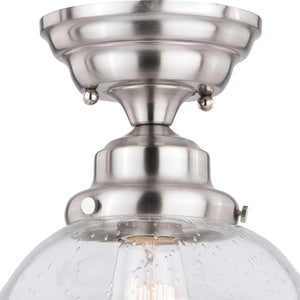 Vaxcel - C0197 - One Light Semi Flush Mount - Huntley - Satin Nickel