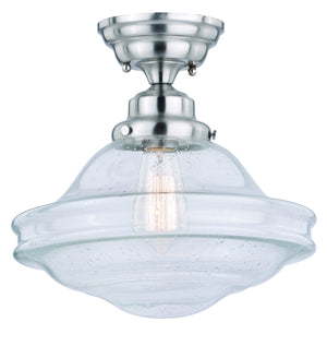 Vaxcel - C0197 - One Light Semi Flush Mount - Huntley - Satin Nickel