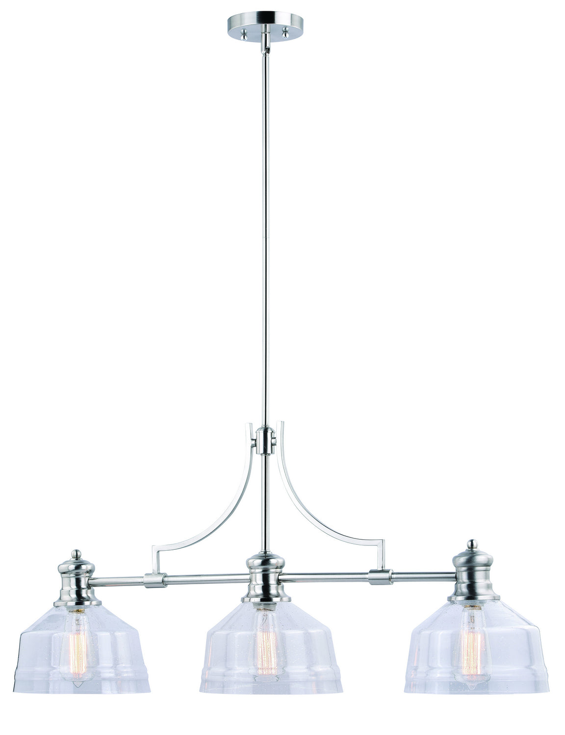 Vaxcel - H0221 - Three Light Linear Chandelier - Beloit - Satin Nickel