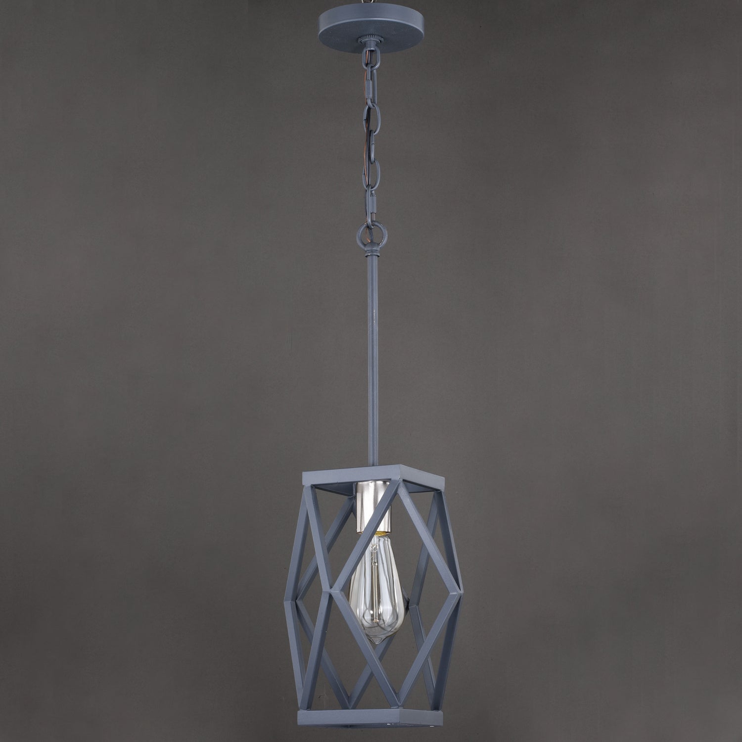 Vaxcel - P0282 - One Light Mini Pendant - Hailey - Black Graphite/Satin Nickel