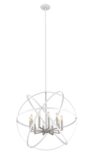 Z-Lite - 463-36HWH-BN - Ten Light Chandelier - Cavallo - Hammered White / Brushed Nickel