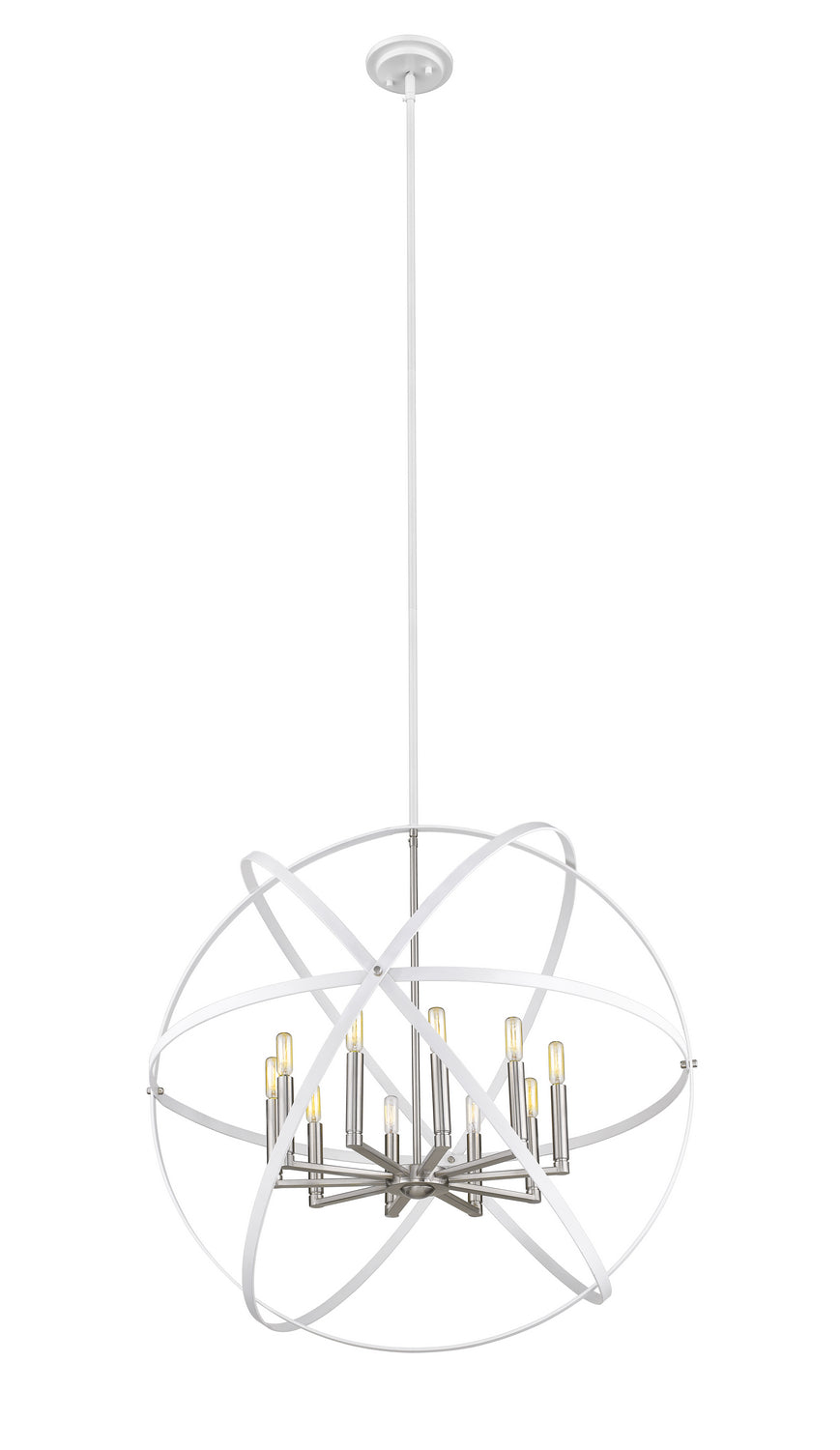 Z-Lite - 463-36HWH-BN - Ten Light Chandelier - Cavallo - Hammered White / Brushed Nickel