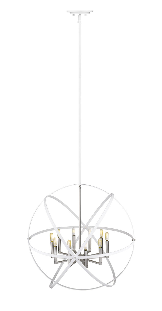 Z-Lite - 463-36HWH-BN - Ten Light Chandelier - Cavallo - Hammered White + Brushed Nickel