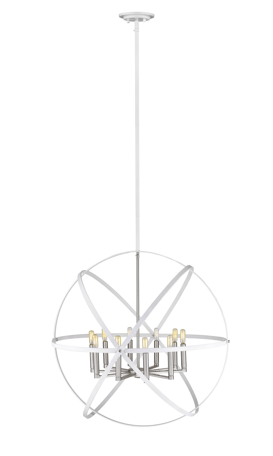 Z-Lite - 463-36HWH-BN - Ten Light Chandelier - Cavallo - Hammered White / Brushed Nickel