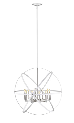 Z-Lite - 463-36HWH-BN - Ten Light Chandelier - Cavallo - Hammered White / Brushed Nickel