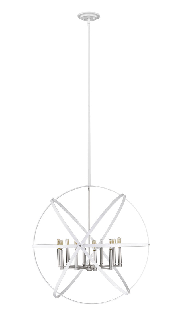 Z-Lite - 463-36HWH-BN - Ten Light Chandelier - Cavallo - Hammered White + Brushed Nickel