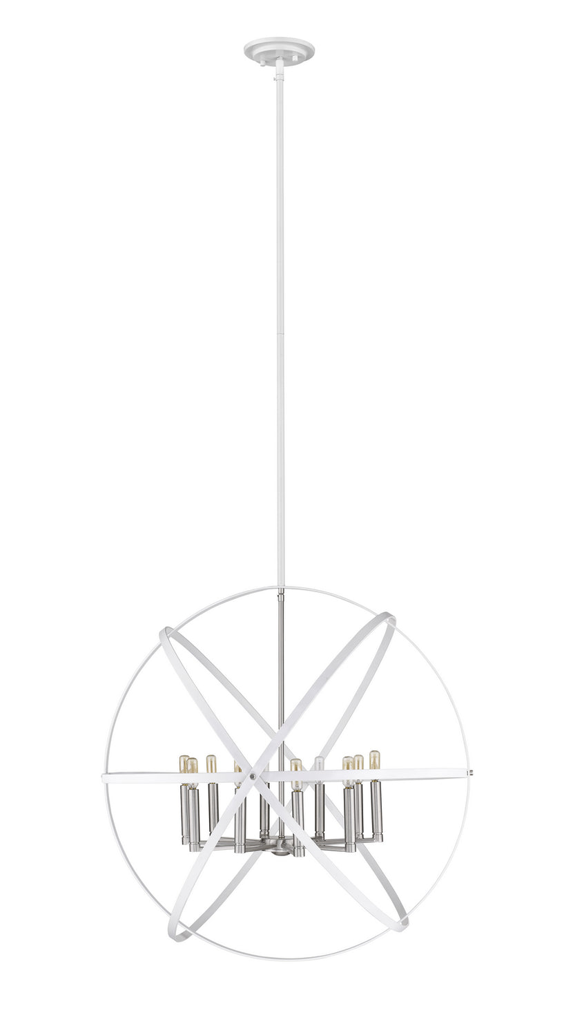 Z-Lite - 463-36HWH-BN - Ten Light Chandelier - Cavallo - Hammered White / Brushed Nickel