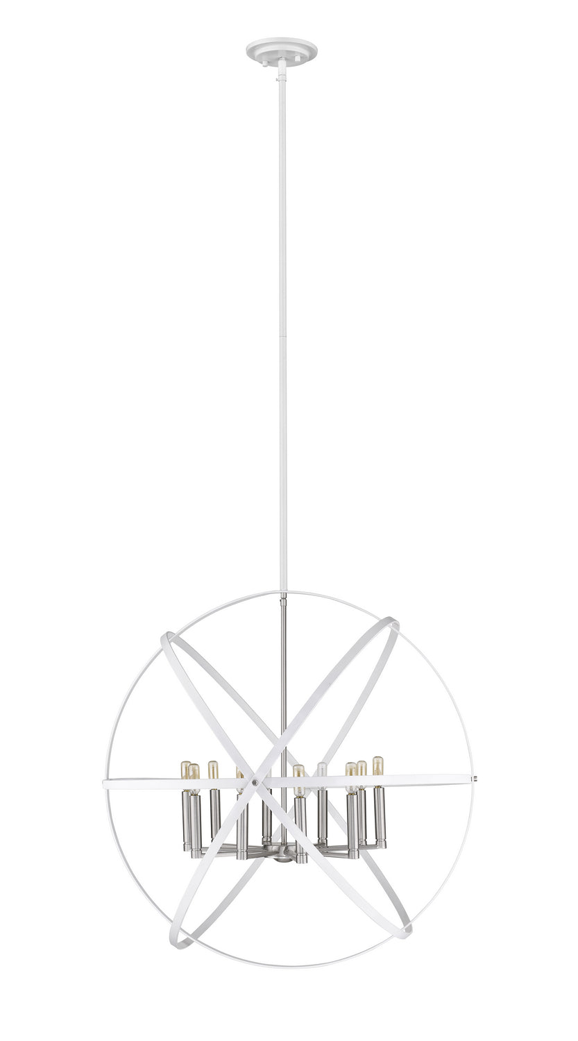 Z-Lite - 463-36HWH-BN - Ten Light Chandelier - Cavallo - Hammered White / Brushed Nickel