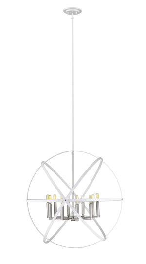 Z-Lite - 463-36HWH-BN - Ten Light Chandelier - Cavallo - Hammered White / Brushed Nickel