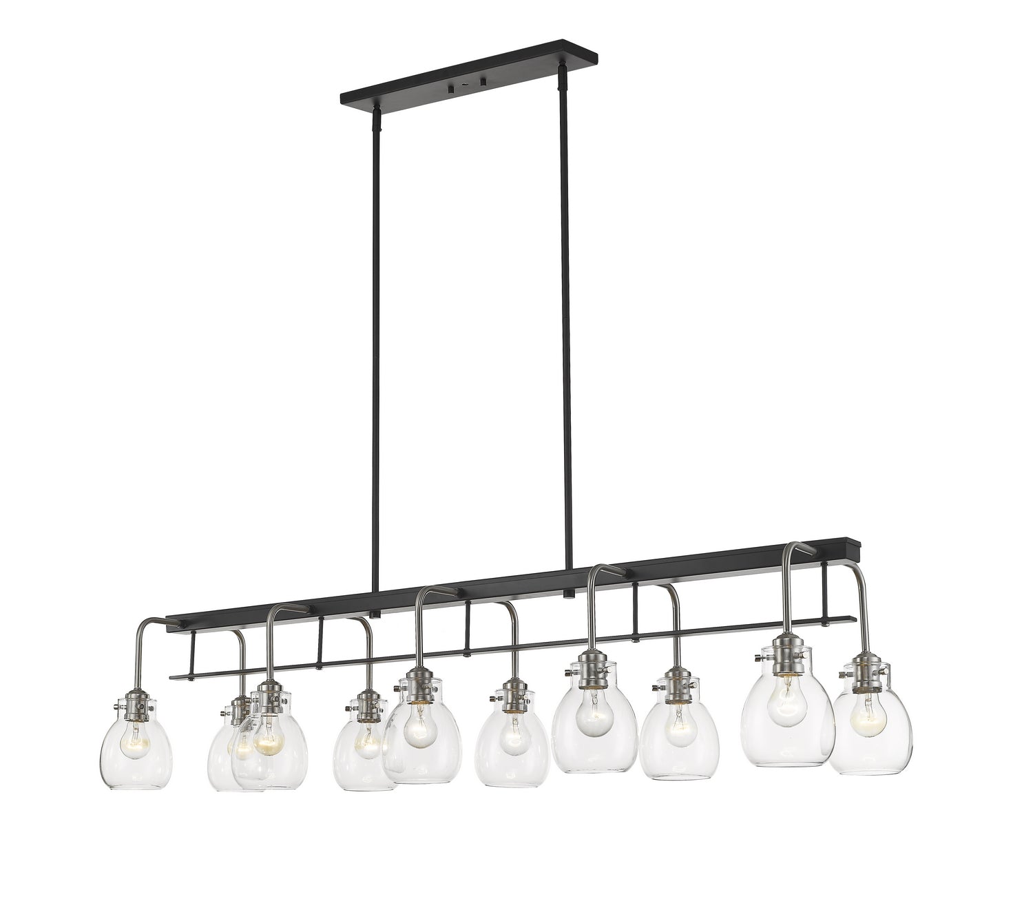 Z-Lite - 466-10L-MB-BN - Ten Light Linear Chandelier - Kraken - Matte Black / Brushed Nickel