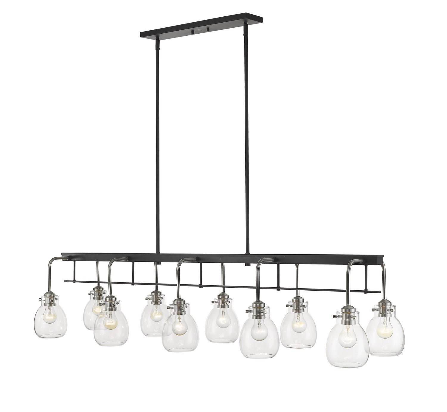 Z-Lite - 466-10L-MB-BN - Ten Light Linear Chandelier - Kraken - Matte Black / Brushed Nickel