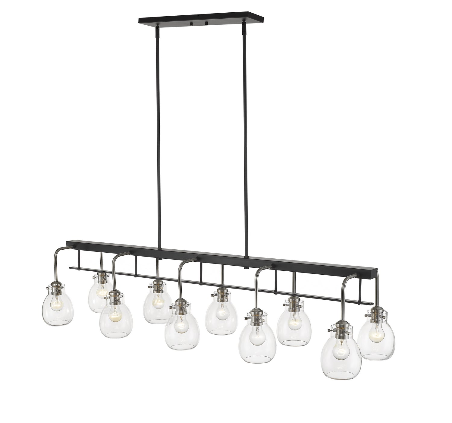 Z-Lite - 466-10L-MB-BN - Ten Light Linear Chandelier - Kraken - Matte Black / Brushed Nickel