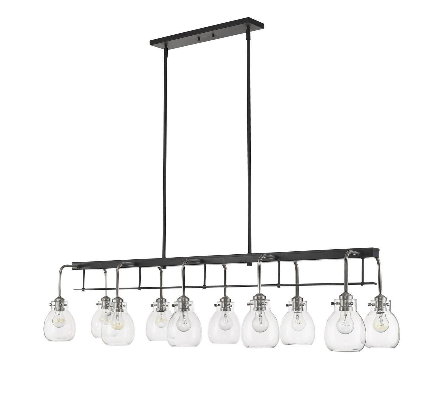 Z-Lite - 466-10L-MB-BN - Ten Light Linear Chandelier - Kraken - Matte Black / Brushed Nickel