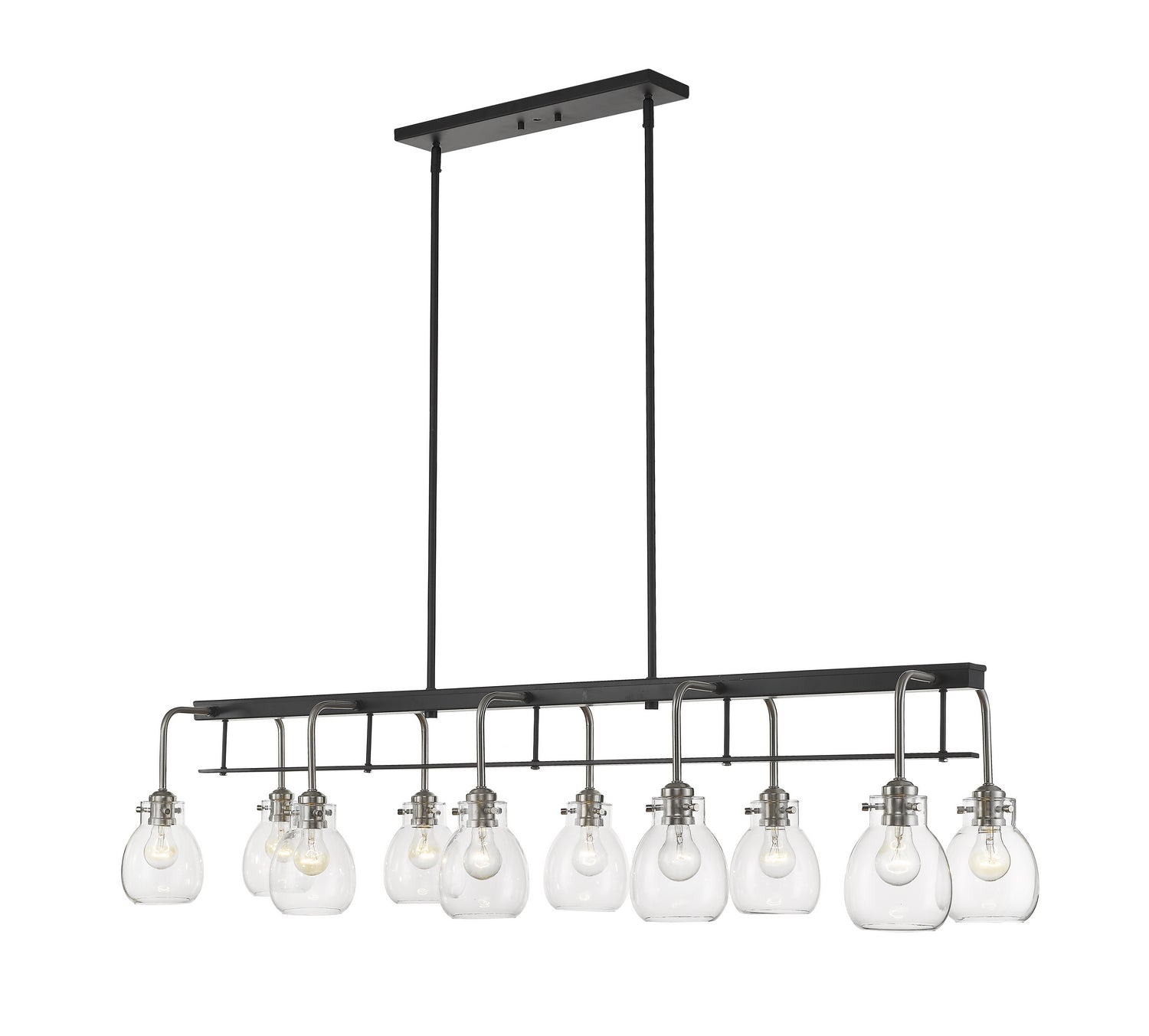 Z-Lite - 466-10L-MB-BN - Ten Light Linear Chandelier - Kraken - Matte Black / Brushed Nickel