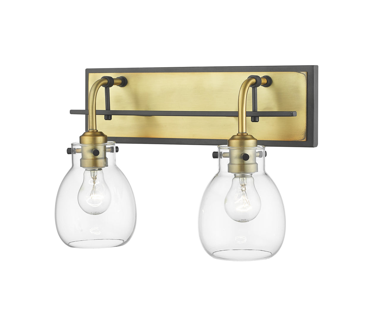 Z-Lite - 466-2S-MB-OBR - Two Light Wall Sconce - Kraken - Matte Black + Olde Brass