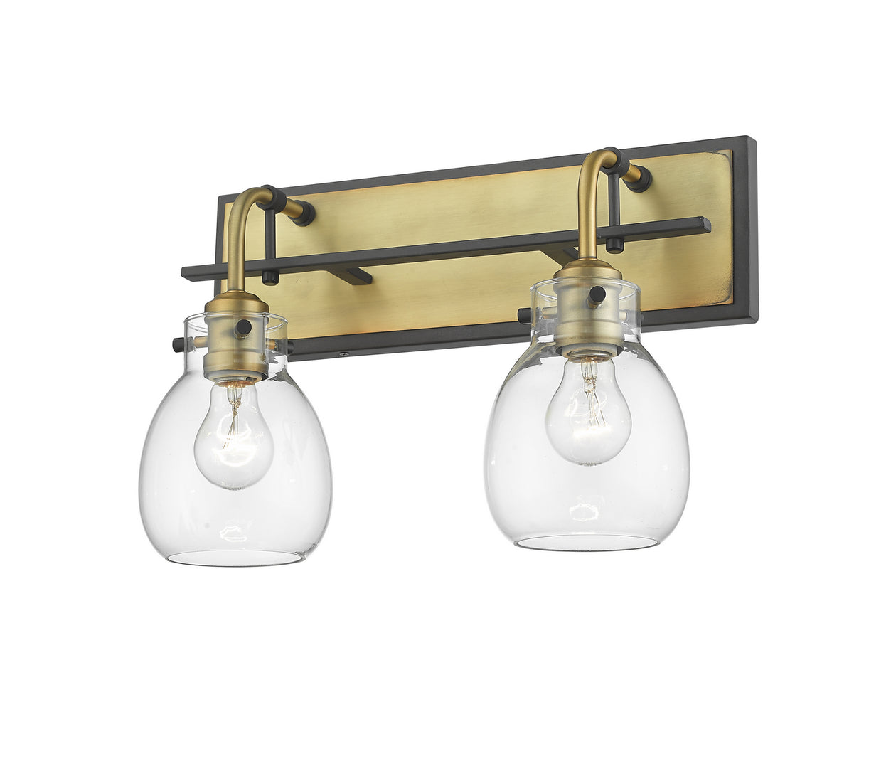 Z-Lite - 466-2S-MB-OBR - Two Light Wall Sconce - Kraken - Matte Black + Olde Brass