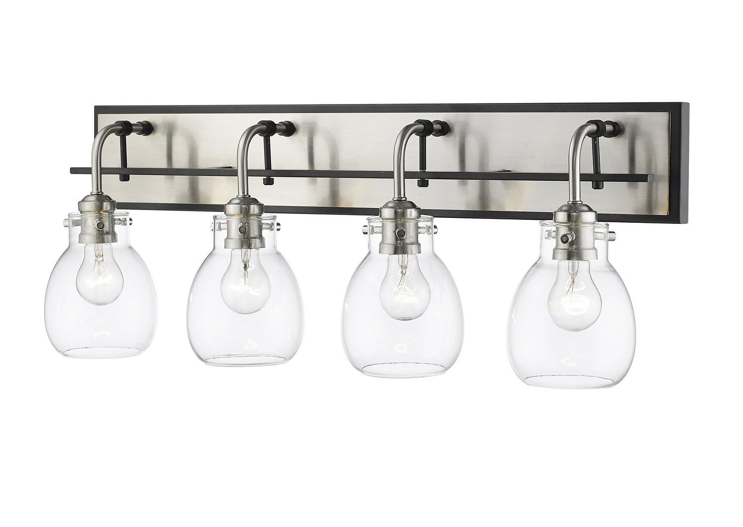 Z-Lite - 466-4V-MB-BN - Four Light Vanity - Kraken - Matte Black + Brushed Nickel