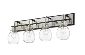 Z-Lite - 466-4V-MB-BN - Four Light Vanity - Kraken - Matte Black + Brushed Nickel