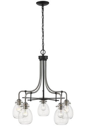 Z-Lite - 466-5MB-BN - Five Light Chandelier - Kraken - Matte Black / Brushed Nickel