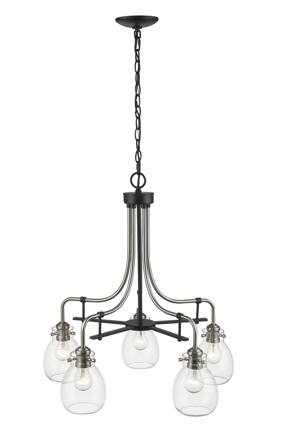 Z-Lite - 466-5MB-BN - Five Light Chandelier - Kraken - Matte Black / Brushed Nickel