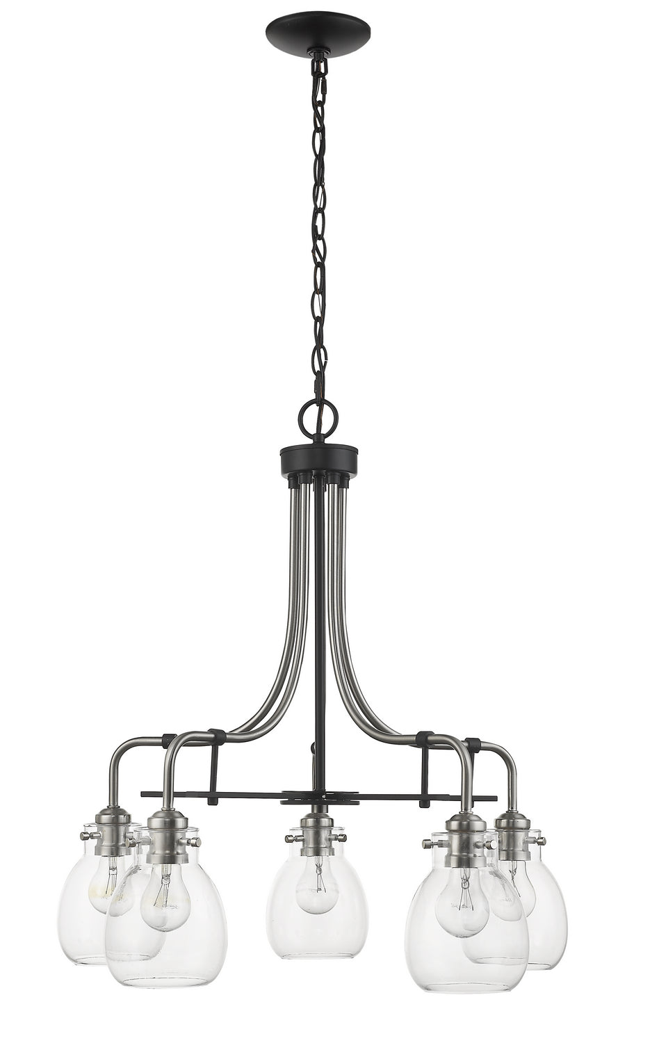 Z-Lite - 466-5MB-BN - Five Light Chandelier - Kraken - Matte Black / Brushed Nickel