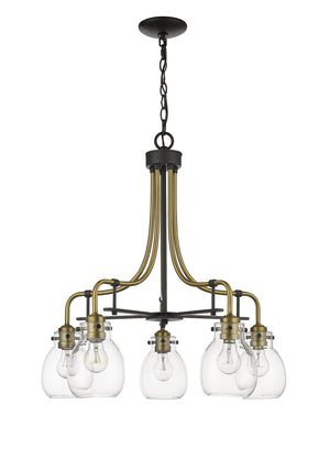 Z-Lite - 466-5MB-OBR - Five Light Chandelier - Kraken - Matte Black / Olde Brass