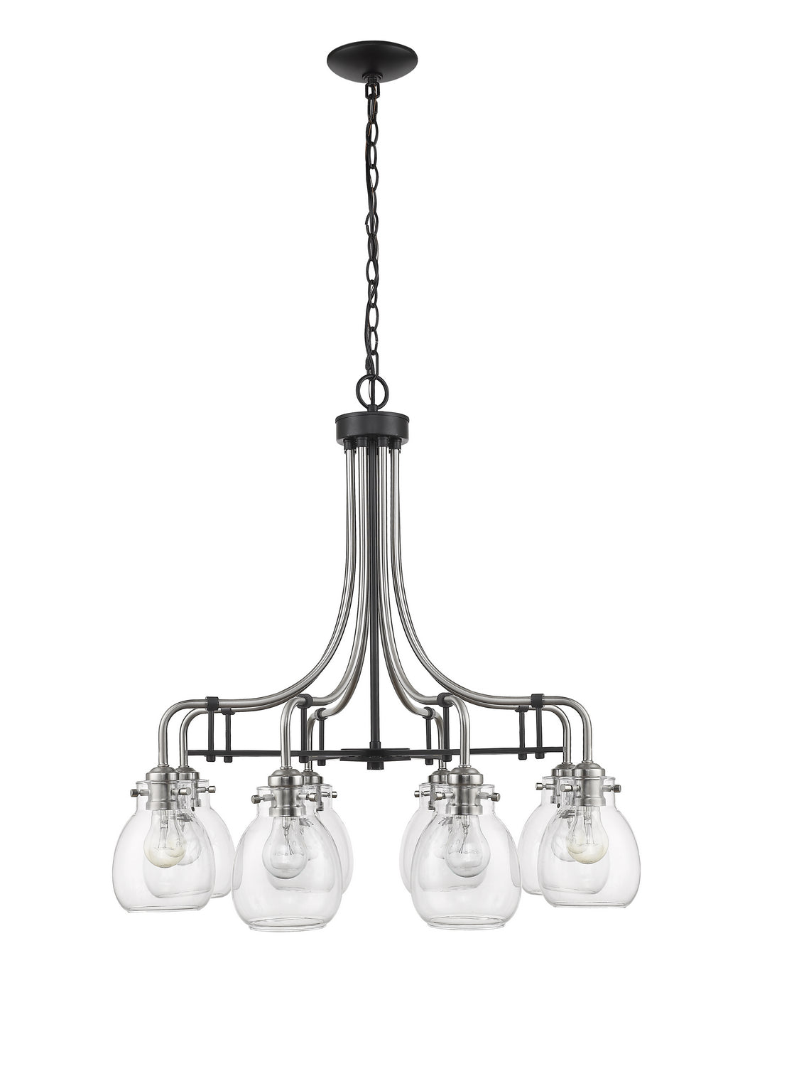 Z-Lite - 466-8MB-BN - Eight Light Chandelier - Kraken - Matte Black / Brushed Nickel