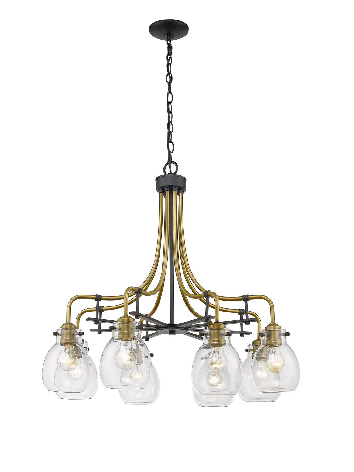 Z-Lite - 466-8MB-OBR - Eight Light Chandelier - Kraken - Matte Black / Olde Brass