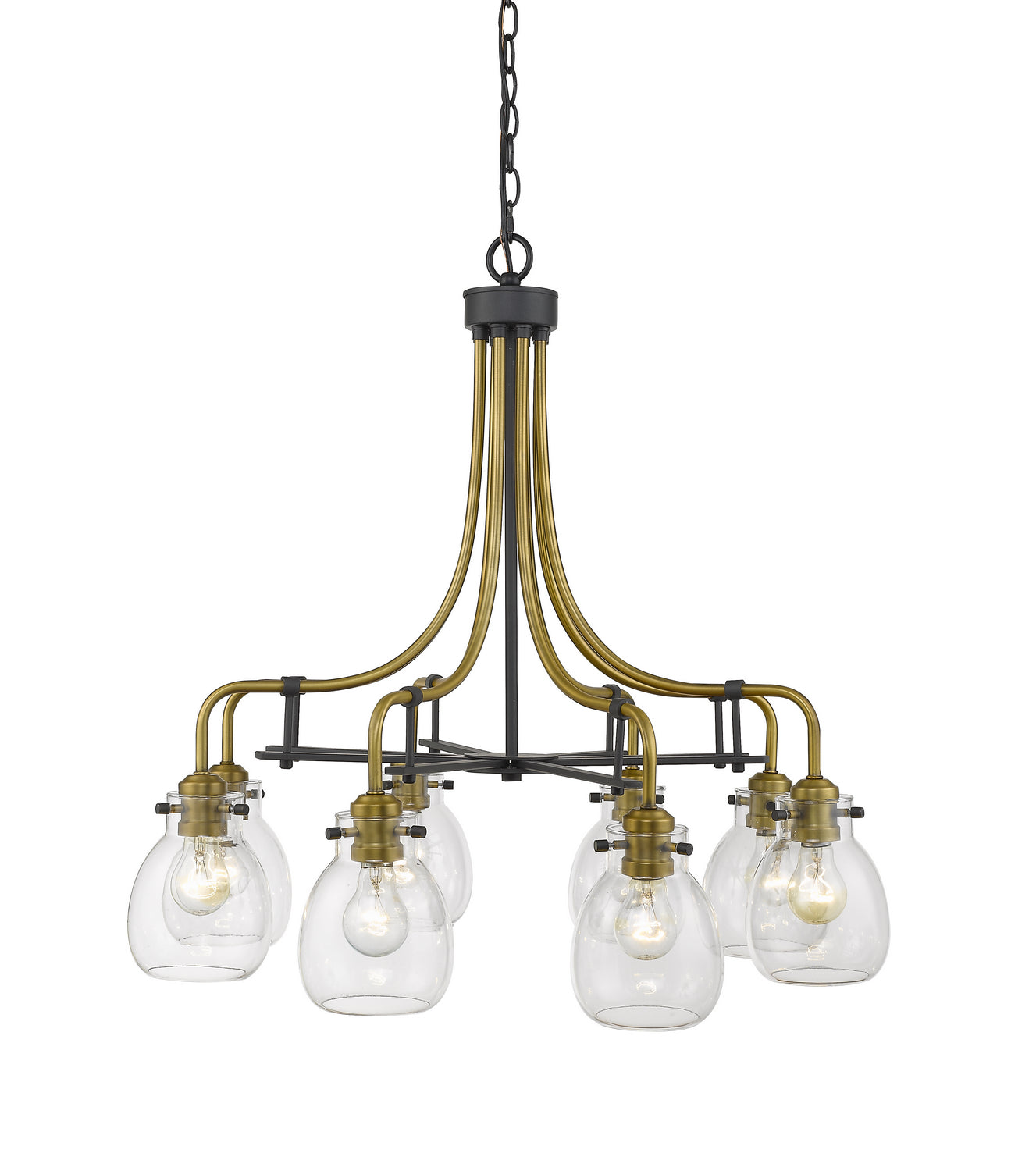 Z-Lite - 466-8MB-OBR - Eight Light Chandelier - Kraken - Matte Black / Olde Brass