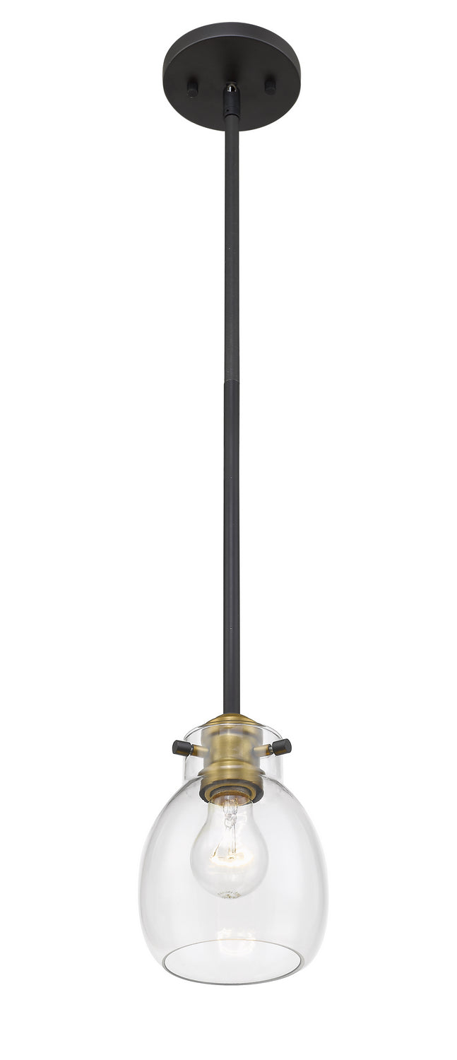 Z-Lite - 466MP-MB-OBR - One Light Pendant - Kraken - Matte Black / Olde Brass