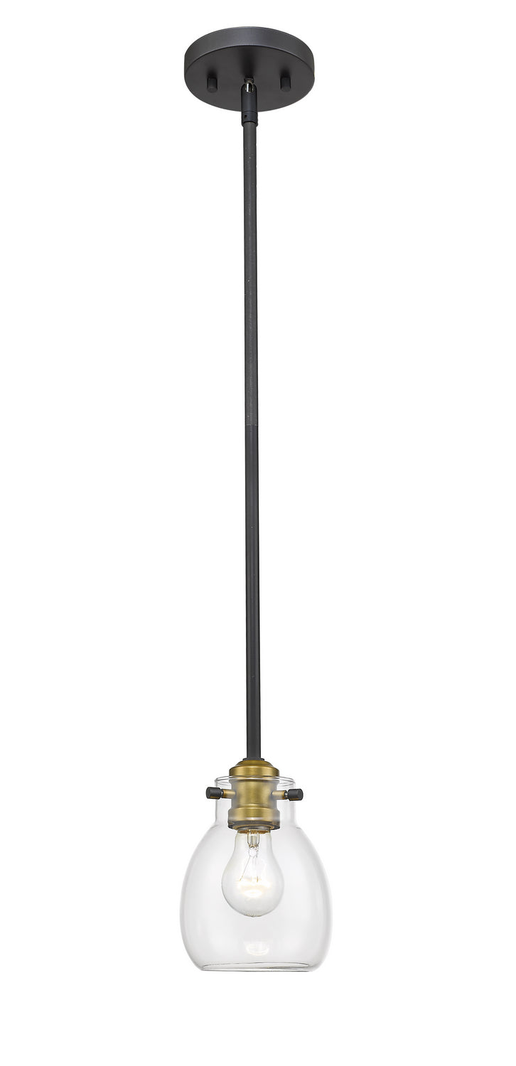 Z-Lite - 466MP-MB-OBR - One Light Pendant - Kraken - Matte Black / Olde Brass