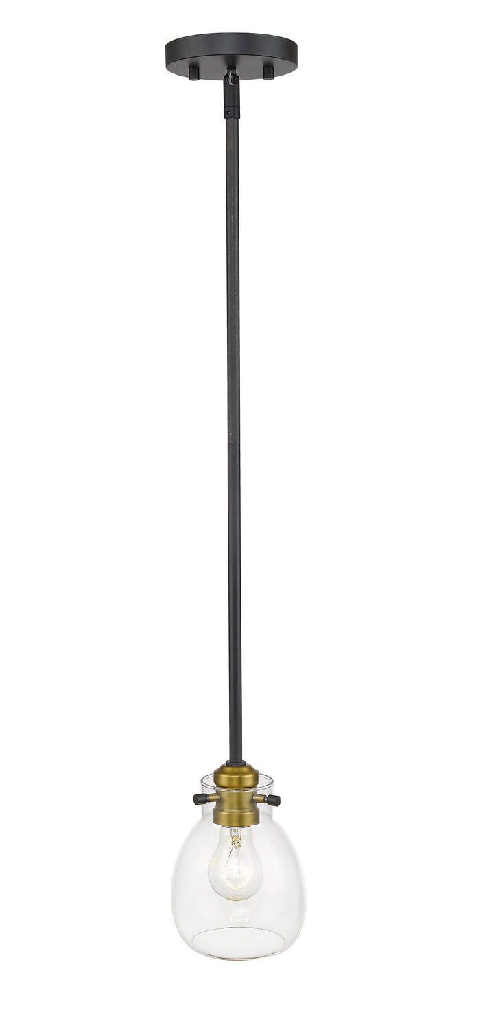 Z-Lite - 466MP-MB-OBR - One Light Pendant - Kraken - Matte Black / Olde Brass