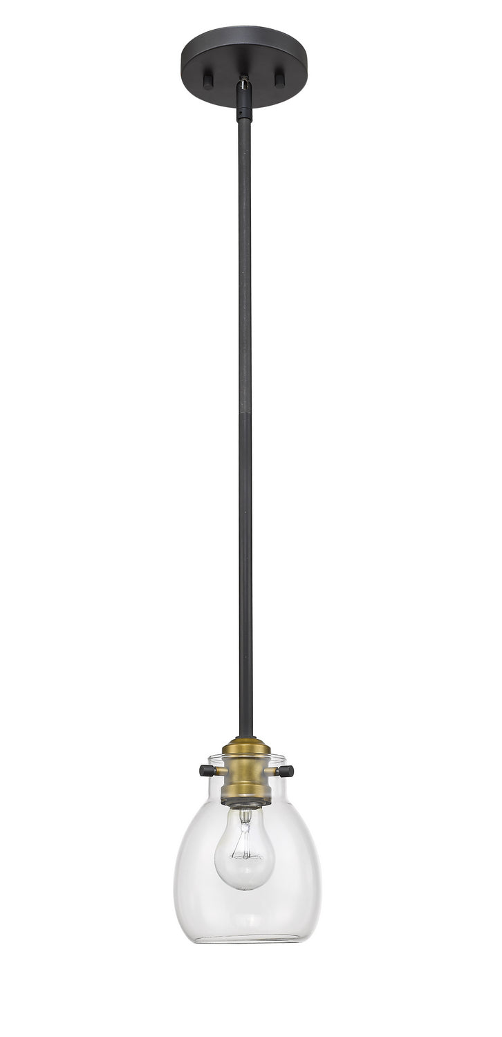 Z-Lite - 466MP-MB-OBR - One Light Pendant - Kraken - Matte Black / Olde Brass