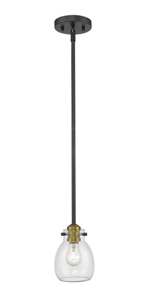 Z-Lite - 466MP-MB-OBR - One Light Pendant - Kraken - Matte Black / Olde Brass