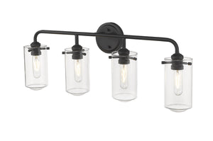 Z-Lite - 471-4V-MB - Four Light Vanity - Delaney - Matte Black