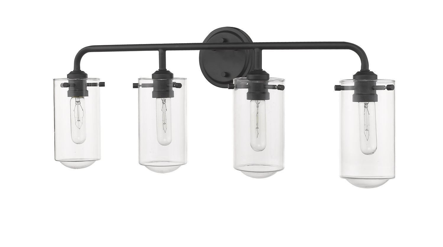Z-Lite - 471-4V-MB - Four Light Vanity - Delaney - Matte Black