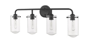 Z-Lite - 471-4V-MB - Four Light Vanity - Delaney - Matte Black