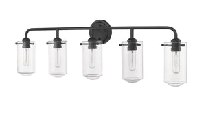 Z-Lite - 471-5V-MB - Five Light Vanity - Delaney - Matte Black