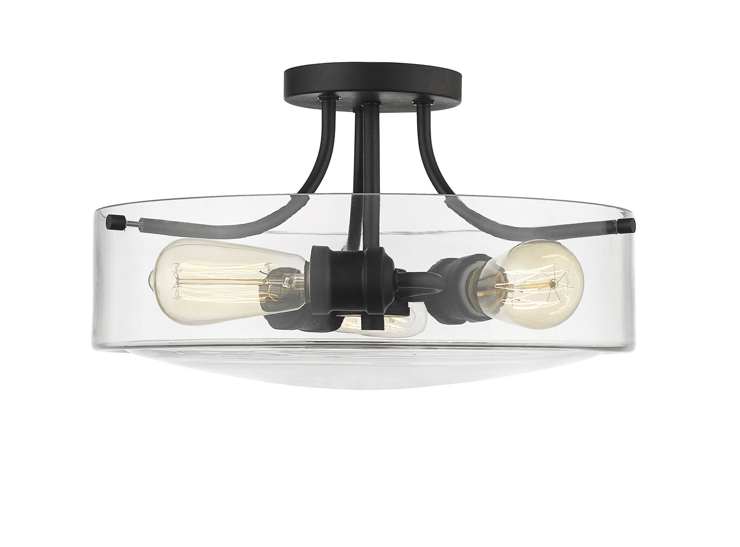 Z-Lite - 471SF-MB - Three Light Semi Flush Mount - Delaney - Matte Black