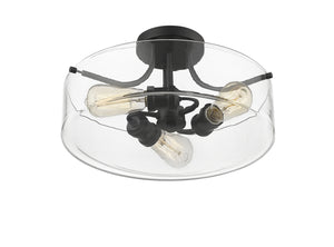 Z-Lite - 471SF-MB - Three Light Semi Flush Mount - Delaney - Matte Black