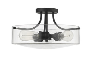 Z-Lite - 471SF-MB - Three Light Semi Flush Mount - Delaney - Matte Black