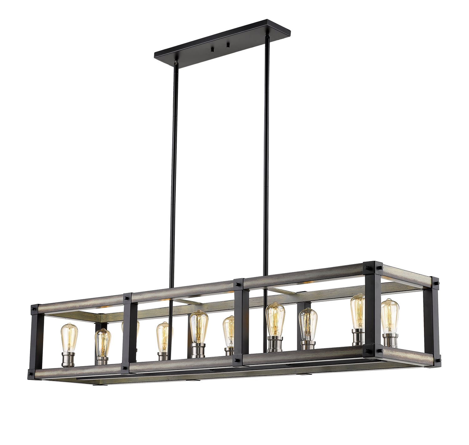 Z-Lite - 472-10L-ABB - Ten Light Linear Chandelier - Kirkland - Ashen Barnboard