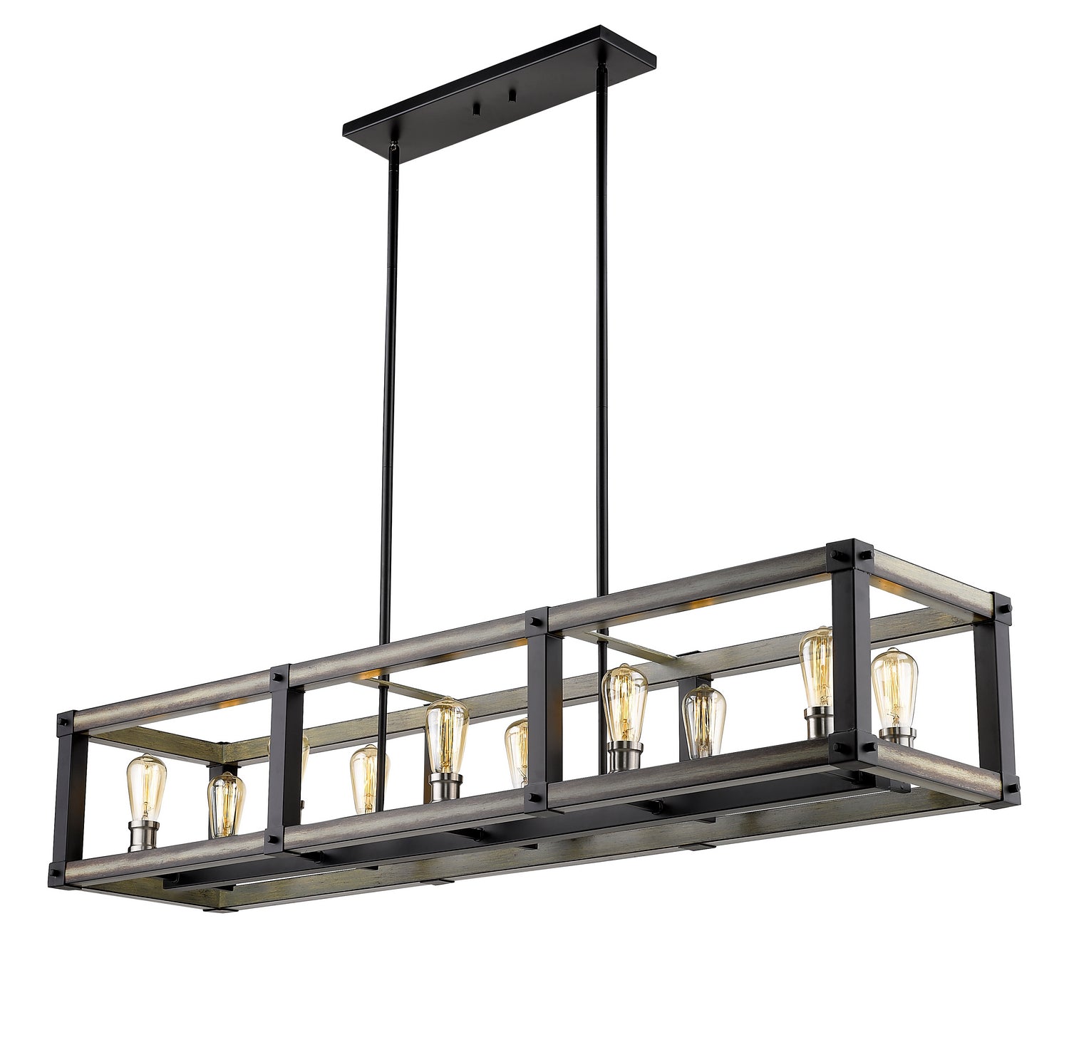 Z-Lite - 472-10L-ABB - Ten Light Linear Chandelier - Kirkland - Ashen Barnboard